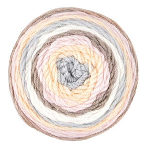 Multicolored yarn skein on a white background
