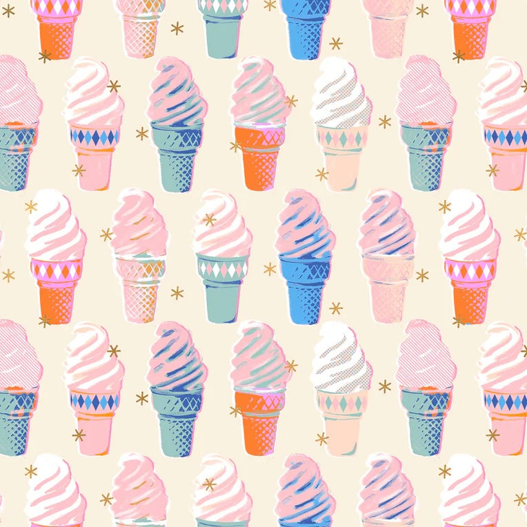 Best Day Ever - Ice Cream - Natural - Metallic - 50cm