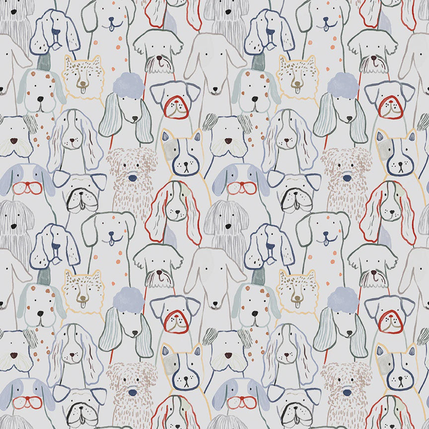 Inky Dog Club  - Flannel - Gray - 50cm