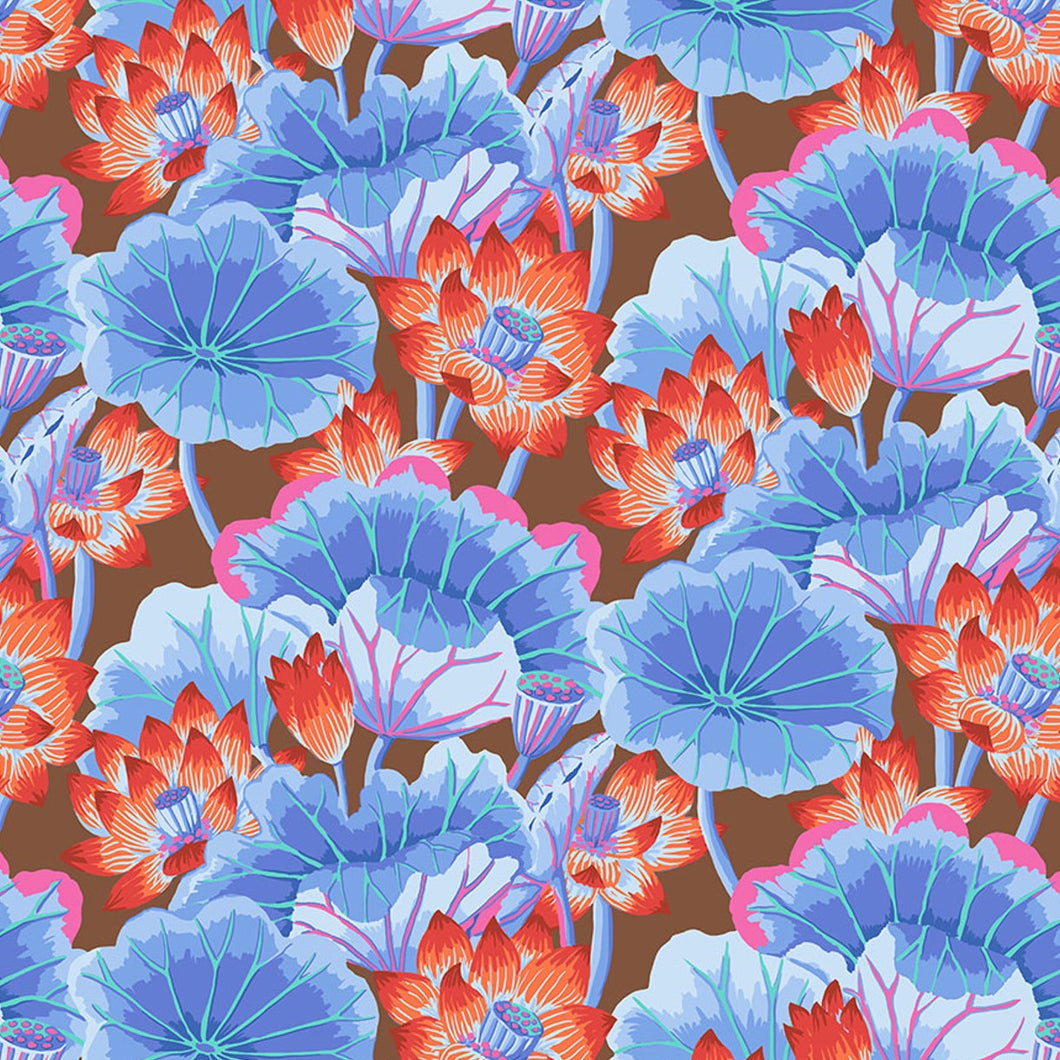 Kaffe Fassett Collective August 2025 - Lake Blossoms - Brown - 50cm