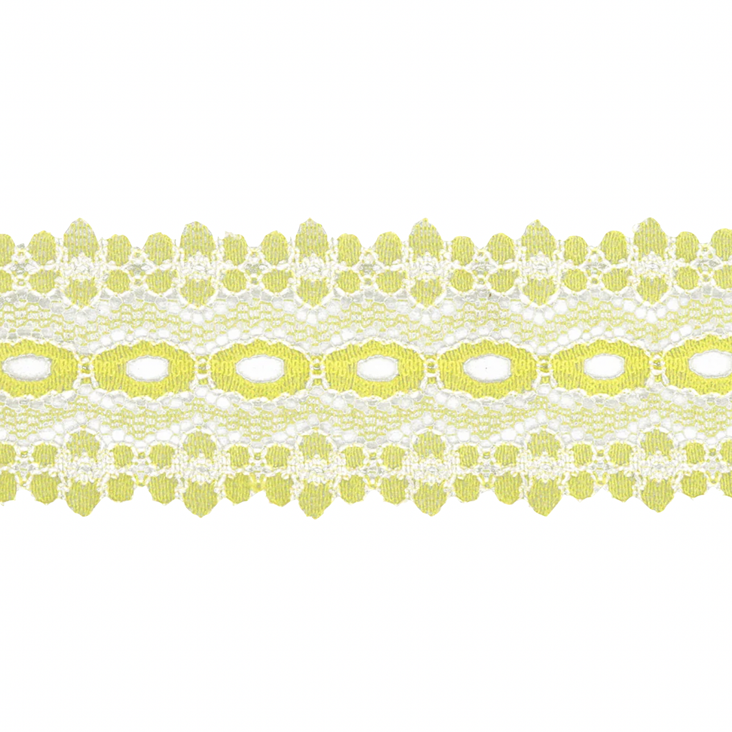 Eyelet Lace - 30mm Wide - Lemon - 50cm