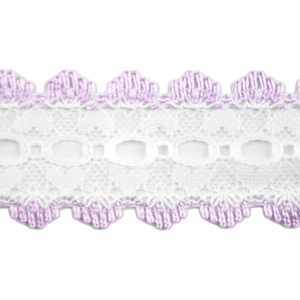 Eyelet Lace - 35mm Wide - Lilac Edge - 50cm