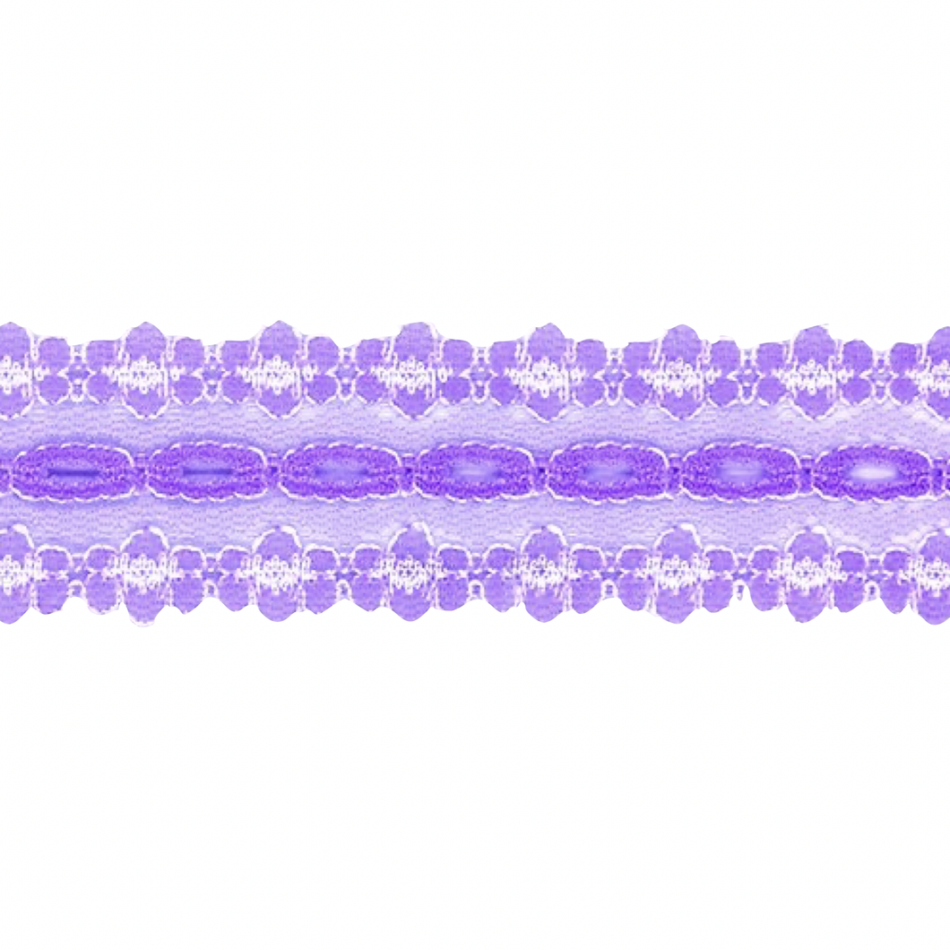 Eyelet Lace - 30mm Wide - Lilac - 50cm