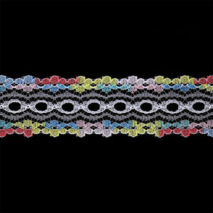 Eyelet Lace - 25mm Wide - Multi - 50cm