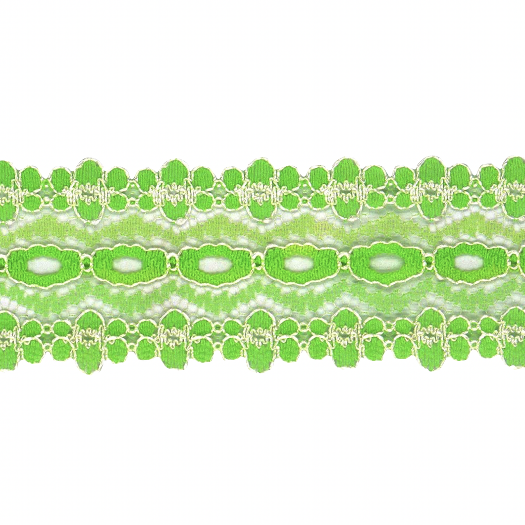 Eyelet Lace - 30mm Wide - Opal Green - 50cm