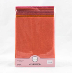 Merino Wool Felt - 7" x 9" - Orange