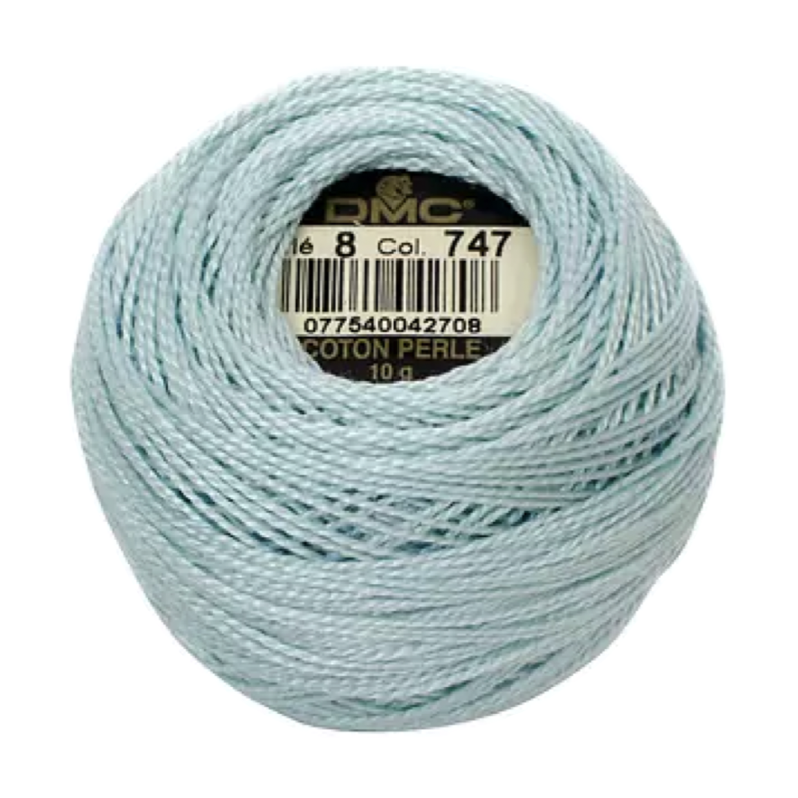 Coton Perle 8 - Pearlescent Blue Sea Mist - 747 - 80m