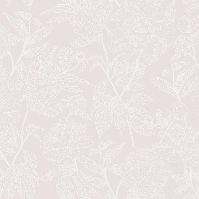 Light pink background with subtle leaf pattern