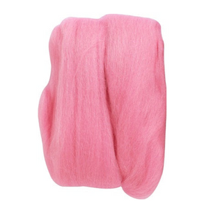 Natural Wool Roving - Pink