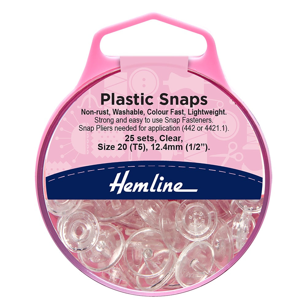 Plastic Snaps - 12.4mm - Clear