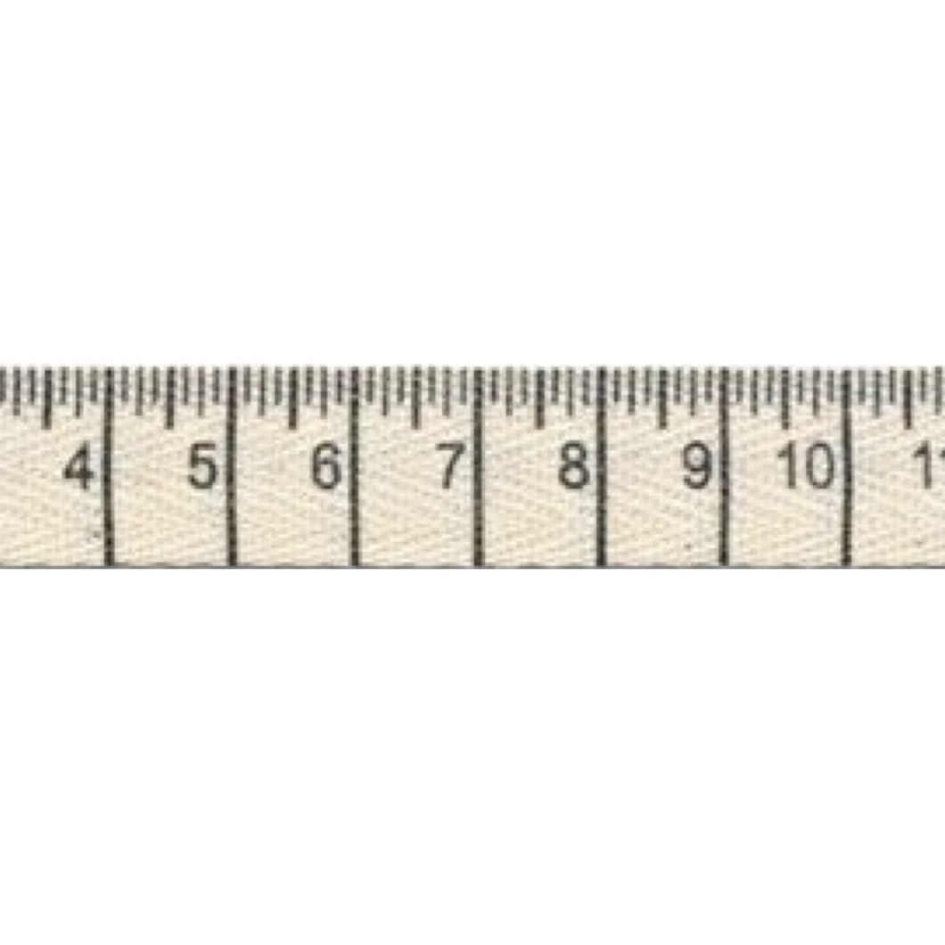 Printed Twill - Double-Sided Tape Measure - 17mm Wide - Natural - 50cm