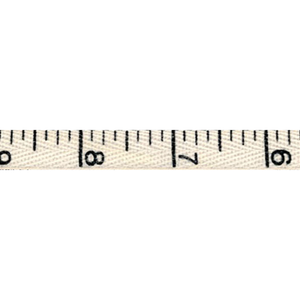 Printed Twill - Double-Sided Tape Measure - 6mm Wide - Natural - 50cm