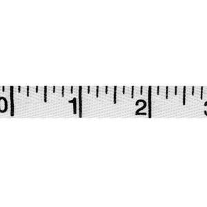 Printed Twill - Double-Sided Tape Measure - 17mm Wide - White - 50cm