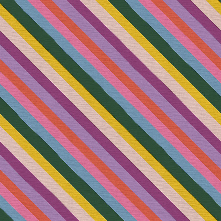 Garden Party - Rainbow Stripe - Fat Quarter (Out of Print)