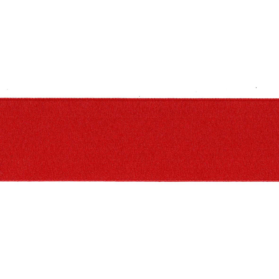 Ribbon - Double Polyester Satin - 35mm Wide - Red - 50cm