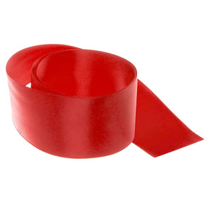 Ribbon - Double Polyester Satin - 50mm Wide - Red - 50cm