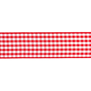 Ribbon - Gingham - 25mm Wide - Red - 50cm