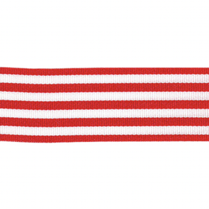 Ribbon - Stripes - Red / White - 50cm