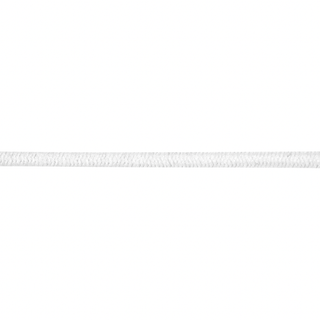 Round Elastic - 3mm - White - 50cm