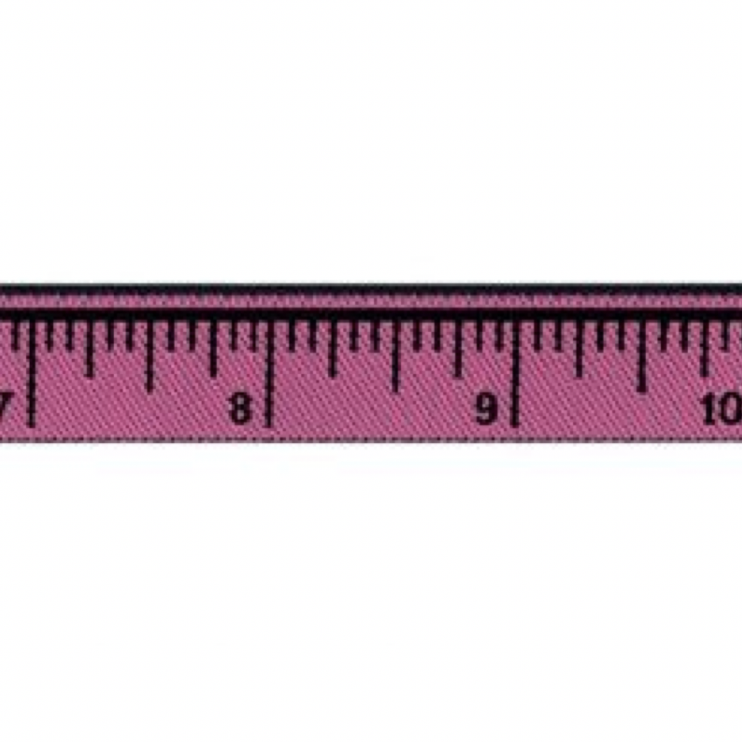 Ribbon - Ruler - 17mm Wide - Pink - 50cm