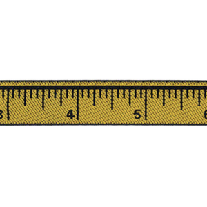 Ribbon - Ruler - 17mm Wide - Yellow - 50cm