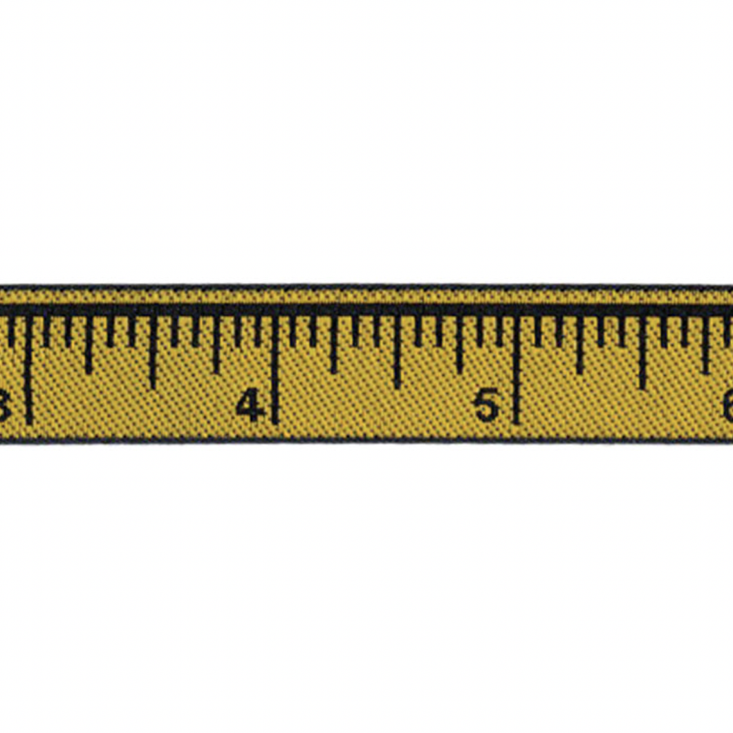 Ribbon - Ruler - 17mm Wide - Yellow - 50cm