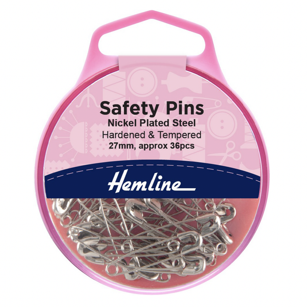 Safety Pins - Nickel Plated Steel - 27mm - Pack of 36