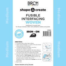 Load image into Gallery viewer, Shape to Create - Fusible Interfacing - Woven - Medium - 90cm Wide - White - 50cm
