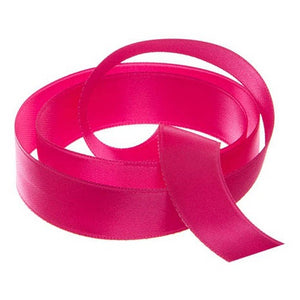 Ribbon - Double Polyester Satin - 15mm Wide - Shocking Pink - 50cm