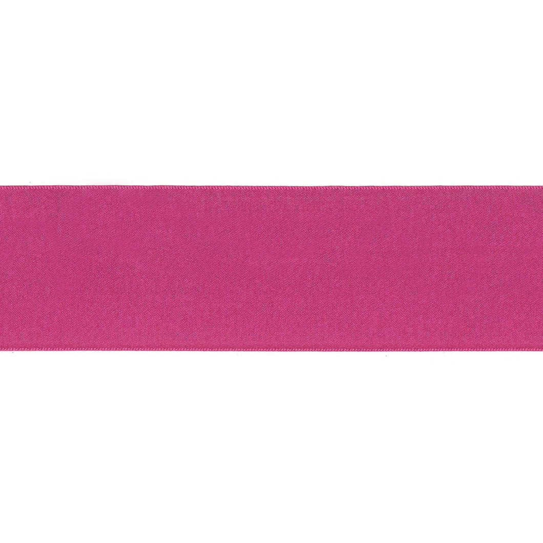 Ribbon - Double Polyester Satin - 35mm Wide - Shocking Pink - 50cm