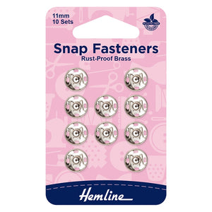 Snap Fasteners - Rust-Proof Brass - 11mm - Nickel