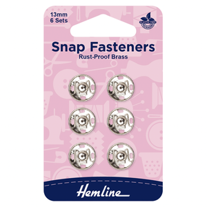 Snap Fasteners - Rust-Proof Brass - 13mm - Nickel