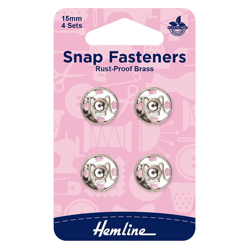 Snap Fasteners - Rust-Proof Brass - 15mm - Nickel