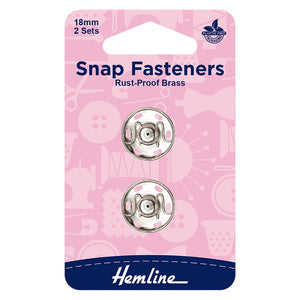 Snap Fasteners - Rust-Proof Brass - 18mm - Nickel