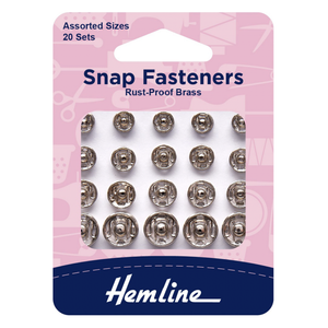 Snap Fasteners - Rust-Proof Brass - Assorted - Nickel