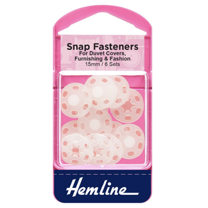 Snap Fasteners for Duvet Covers - 15mm - Clear