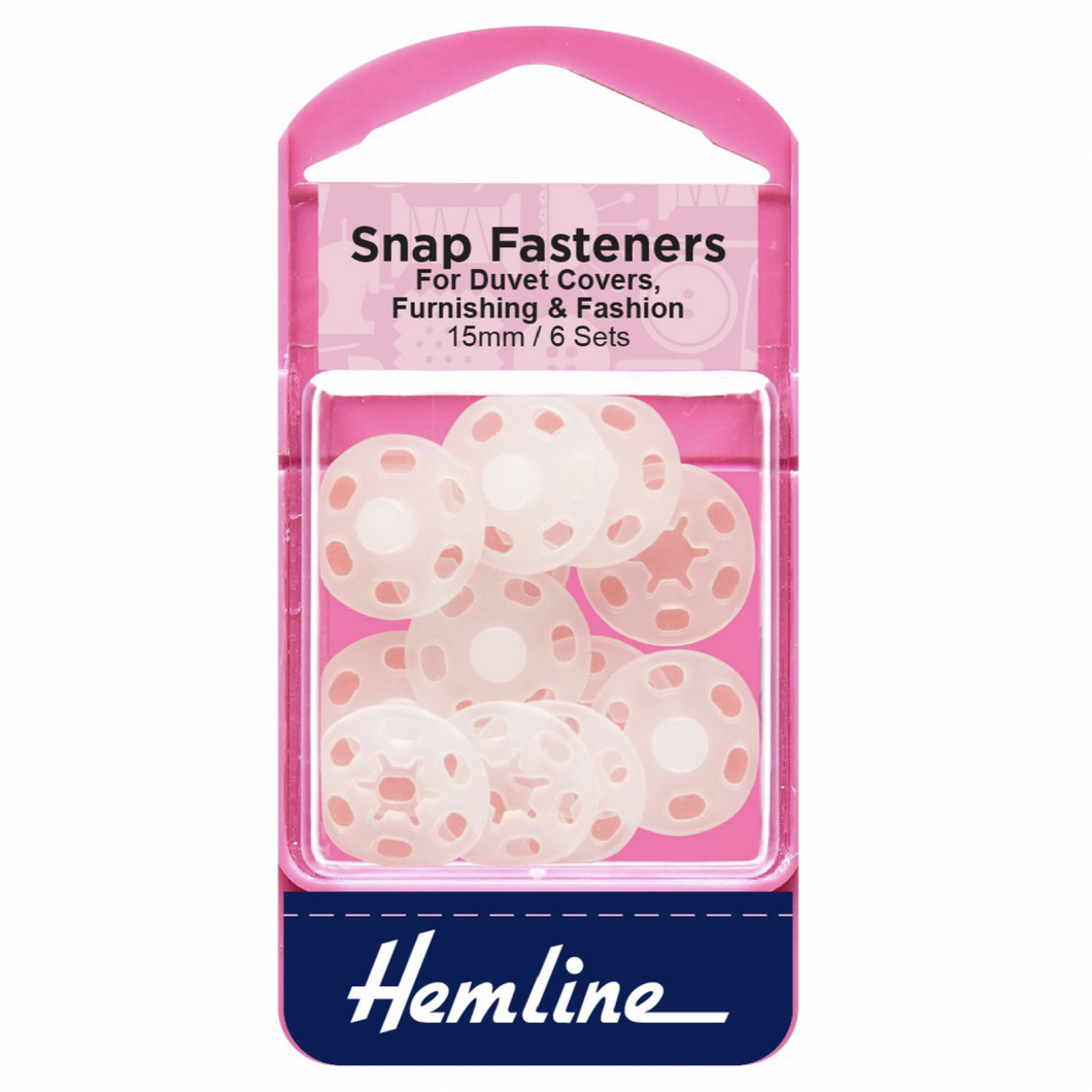 Snap Fasteners for Duvet Covers - 15mm - Clear