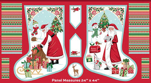 Christmas Wishes - Stocking Panel - Multi - 62cm