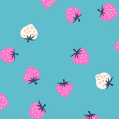 Strawberry - Strawberry Toss - Turquoise - 50cm