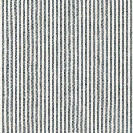 Essex Yarn Dyed Classic Wovens - Stripes - Indigo - 55% Linen 45% Cotton - 50cm