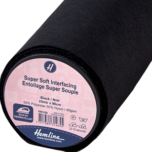 Super Soft Interfacing - 90cm Wide - Black - 50cm