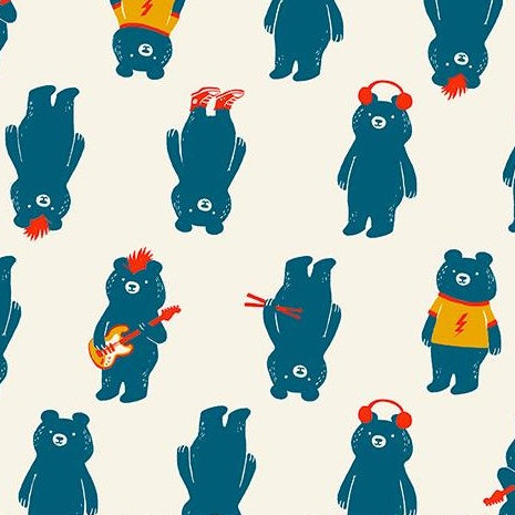 Teddy and the Bears - The Band - Buttercream - Fat Quarter
