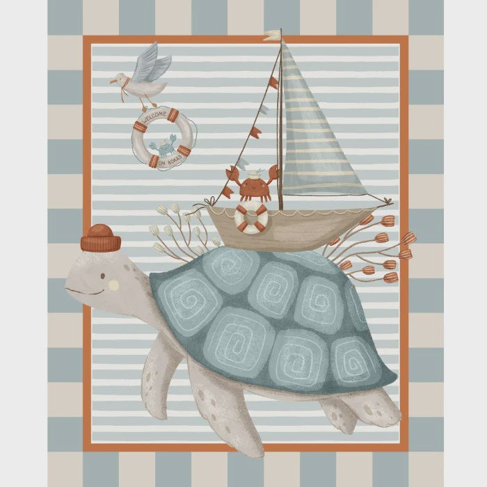Ahoy - Turtle Sailor - Panel - 90cm