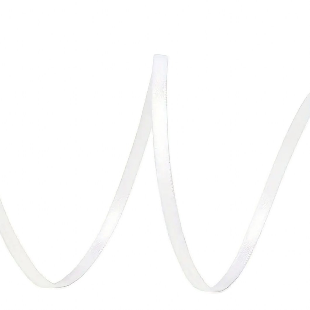 Satin Ribbon - Double-Faced - 3mm Wide - White - 50cm
