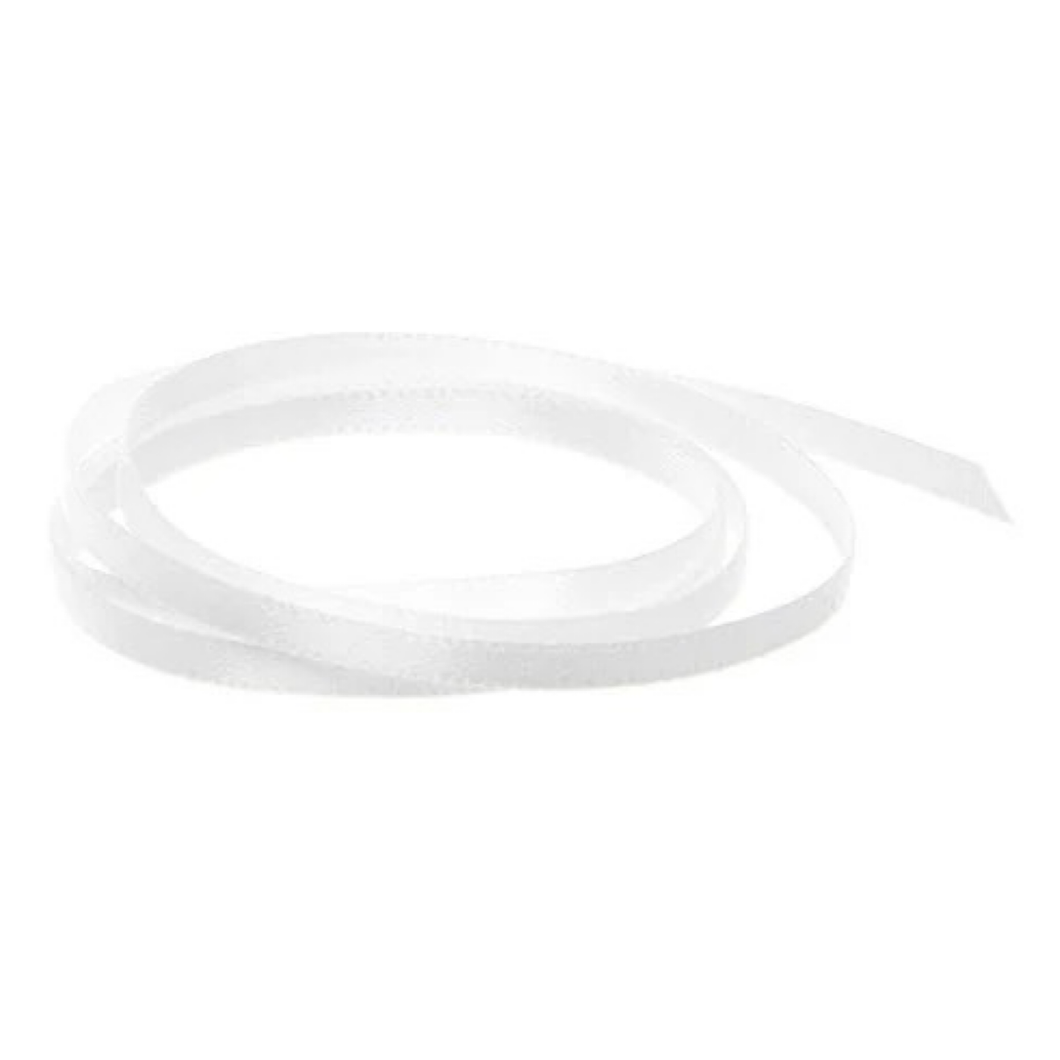 Ribbon - Double Polyester Satin - 3mm - White - 50cm