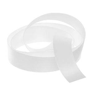 Ribbon - Double Polyester Satin - 15mm Wide - White - 50cm