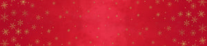 Ombre Flurries - Winter Snowflakes - Christmas Red - Metallic - 50cm