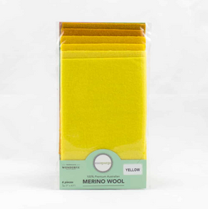 Merino Wool Felt - 4.5" x 7" - Yellow
