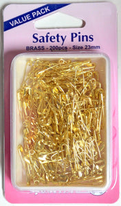 200 x Gold Safety Pins - 23mm