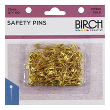 Load image into Gallery viewer, 100 x Gold Safety Pins - 22mm

